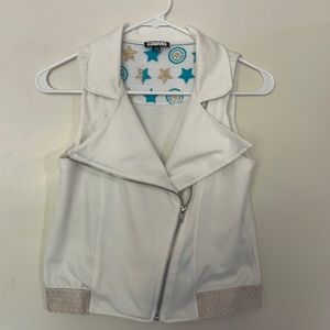 Girls Marvel White Moto Style Vest